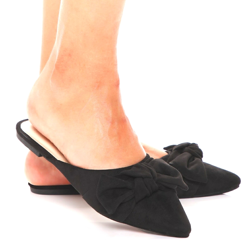 Bamboo Black Bow Flats 🥿
